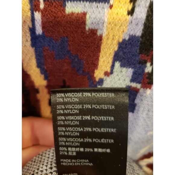 Anthropologie Maeve Scenic Min Sweater Dress Black Lavender Red Tan Motif Small - Picture 9 of 11